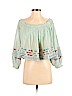 Free People 100% Cotton Green Long Sleeve Blouse Size S (petite) - photo 1