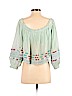 Free People 100% Cotton Green Long Sleeve Blouse Size S (petite) - photo 2