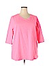 Catherines 100% Cotton Pink 3/4 Sleeve T-Shirt Size 18 - 20 Plus - photo 1