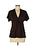 Ann Taylor LOFT Brown Short Sleeve Top Size M (petite) - photo 1