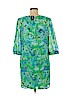 New Directions 100% Polyester Green Casual Dress Size L (petite) - photo 2