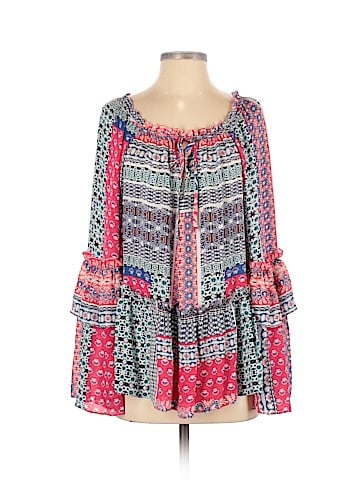 Parker Long Sleeve Silk Top (view 1)