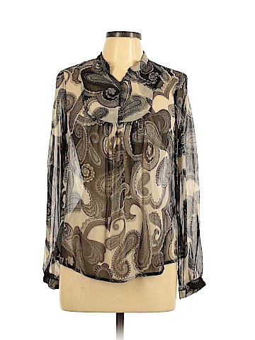 Ella Moss Long Sleeve Silk Top (view 1)