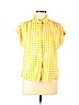 Old Navy Yellow Short Sleeve Button-Down Shirt Size L (petite) - photo 1