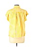 Old Navy Yellow Short Sleeve Button-Down Shirt Size L (petite) - photo 2