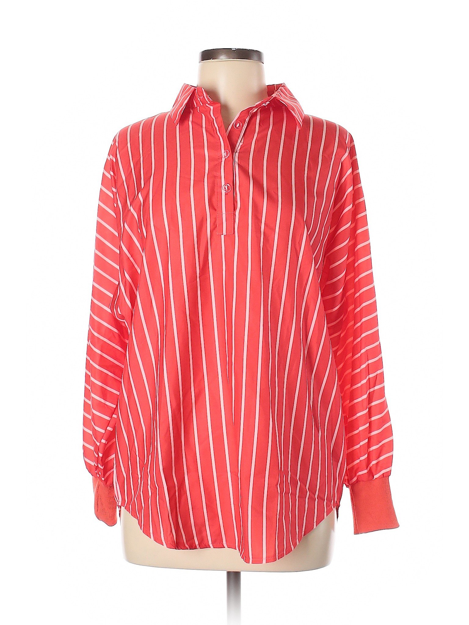 Misslook Stripes Red Long Sleeve Blouse Size M - 92% off | thredUP