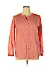 Ann Taylor LOFT Outlet 100% Cotton Orange Long Sleeve Blouse Size XL - photo 1