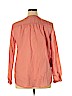 Ann Taylor LOFT Outlet 100% Cotton Orange Long Sleeve Blouse Size XL - photo 2