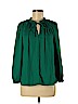Ann Taylor LOFT 100% Polyester Green Long Sleeve Blouse Size M - photo 1