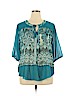 Style&Co 100% Polyester Blue 3/4 Sleeve Blouse Size XL (petite) - photo 1