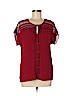 New York & Company 100% Polyester Red Short Sleeve Blouse Size M - photo 1