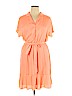 Banana Republic 100% Polyester Orange Casual Dress Size 14 - photo 1