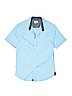 An Original Penguin by Munsingwear 100% Cotton Solid Blue Short Sleeve Button-Down Shirt Size 10 - 12 - photo 1