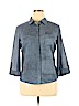 Elie Tahari Blue 3/4 Sleeve Button-Down Shirt Size XL - photo 1