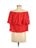 Holding Horses 100% Rayon Red Short Sleeve Blouse Size M (petite) - photo 2