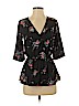 Sienna Sky 100% Polyester Black 3/4 Sleeve Blouse Size S - photo 1