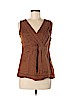 Lands' End 100% Linen Brown Sleeveless Blouse Size 8 (petite) - photo 1