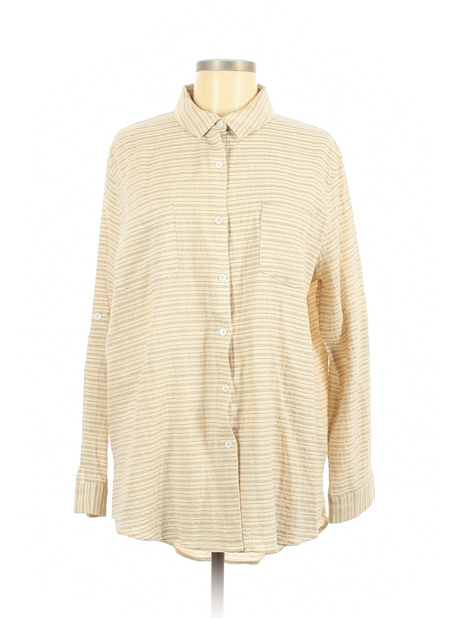 yellow button down long sleeve shirt