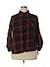 Lane Bryant 100% Rayon Burgundy Long Sleeve Button-Down Shirt Size 18 - 20 Petite - photo 1