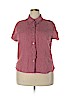 J.jill 100% Linen Red Short Sleeve Button-Down Shirt Size 2X - photo 1