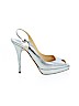 Jimmy Choo 100% Snakeskin Silver Heels Size EU 39 1/2 - photo 1