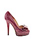 Fendi 100% Snakeskin Burgundy Heels Size EU 38 1/2 - photo 1