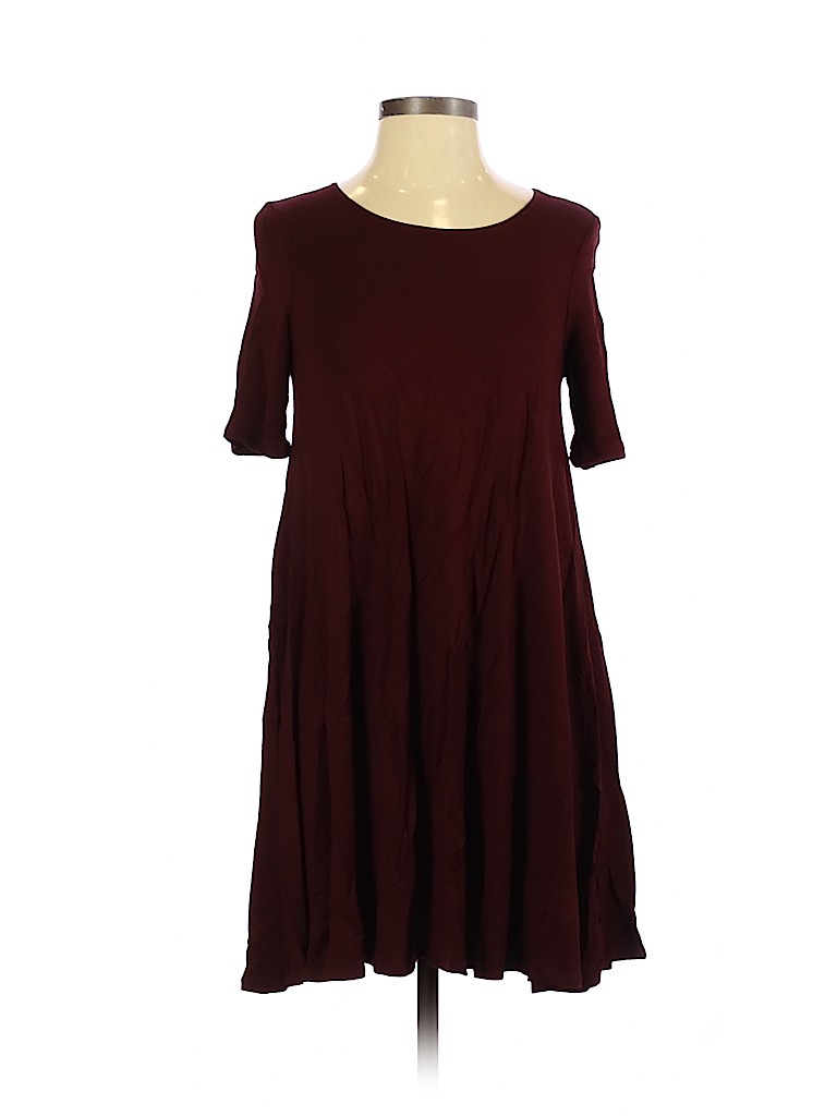 Pre-owned Forever 21 Casual Dress In Burgundy