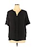 Roz & Ali 100% Polyester Black Short Sleeve Blouse Size XL - photo 1
