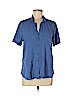 Ann Taylor LOFT 100% Rayon Blue Short Sleeve Blouse Size M - photo 1