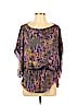 Parker 100% Polyester Purple Short Sleeve Blouse Size L - photo 1