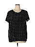 Talbots 100% Polyester Black Short Sleeve Blouse Size XL - photo 1
