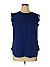 Soho JEANS NEW YORK & COMPANY 100% Polyester Blue Short Sleeve Blouse Size XL - photo 1