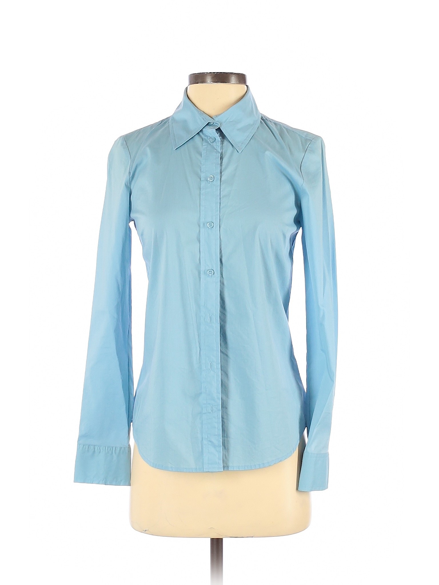 Forever 21 Women Blue Long Sleeve Button-Down Shirt S | eBay