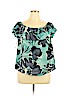 Maeve 100% Polyester Blue Short Sleeve Blouse Size L - photo 1