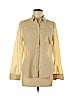 Halogen 100% Cotton Yellow Long Sleeve Button-Down Shirt Size M (petite) - photo 1