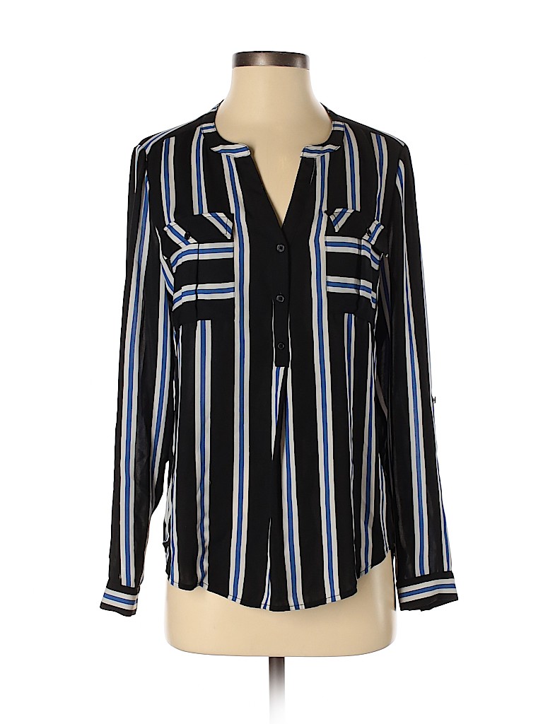 Noir 100% Polyester Black Long Sleeve Blouse Size S - photo 1