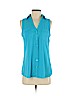 Express 100% Polyester Blue Sleeveless Blouse Size S (petite) - photo 1