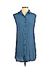 ​A​ila Blue 100% Rayon Blue Sleeveless Blouse Size S - photo 1