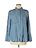 Staccato 100% Tencel Blue Long Sleeve Button-Down Shirt Size M - photo 1