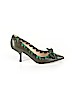 Fendi 100% Leather Green Heels Size EU 37 - photo 1
