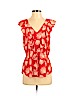 Glam 100% Polyester Red Short Sleeve Blouse Size S - photo 1