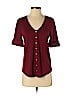 White House Black Market 100% Polyester Burgundy 3/4 Sleeve Top Size S - photo 1