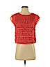 Free People 100% Polyester Red Short Sleeve Blouse Size S - photo 1