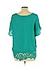Investments 100% Polyester Teal Short Sleeve Blouse Size L (petite) - photo 2