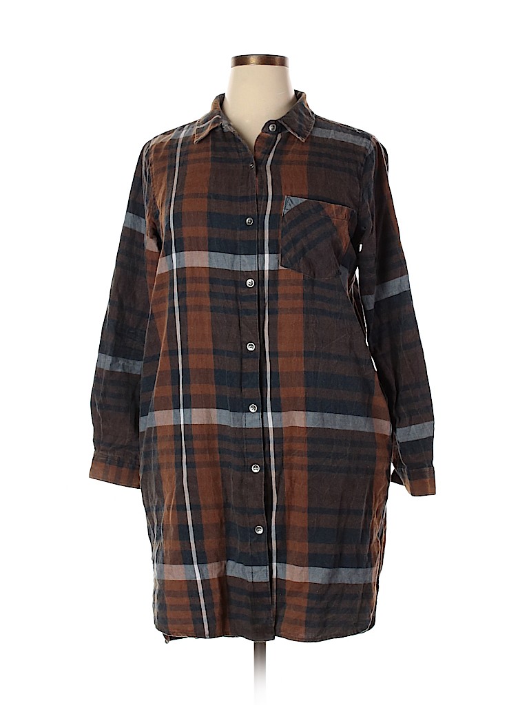 Vanilla Star Brown Long Sleeve Button-Down Shirt Size XL - photo 1