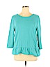 Talbots 100% Cotton Green Long Sleeve Top Size XL - photo 1