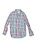 Crewcuts 100% Cotton Checkered-gingham Blue Long Sleeve Button-Down Shirt Size 8 - photo 1