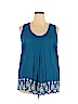 Woman Within 100% Rayon Blue Sleeveless Blouse Size 18 (L) - photo 2