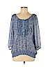 Roper 100% Polyester Blue 3/4 Sleeve Blouse Size L - photo 1