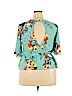Belle + Sky 100% Polyester Blue 3/4 Sleeve Blouse Size L - photo 1